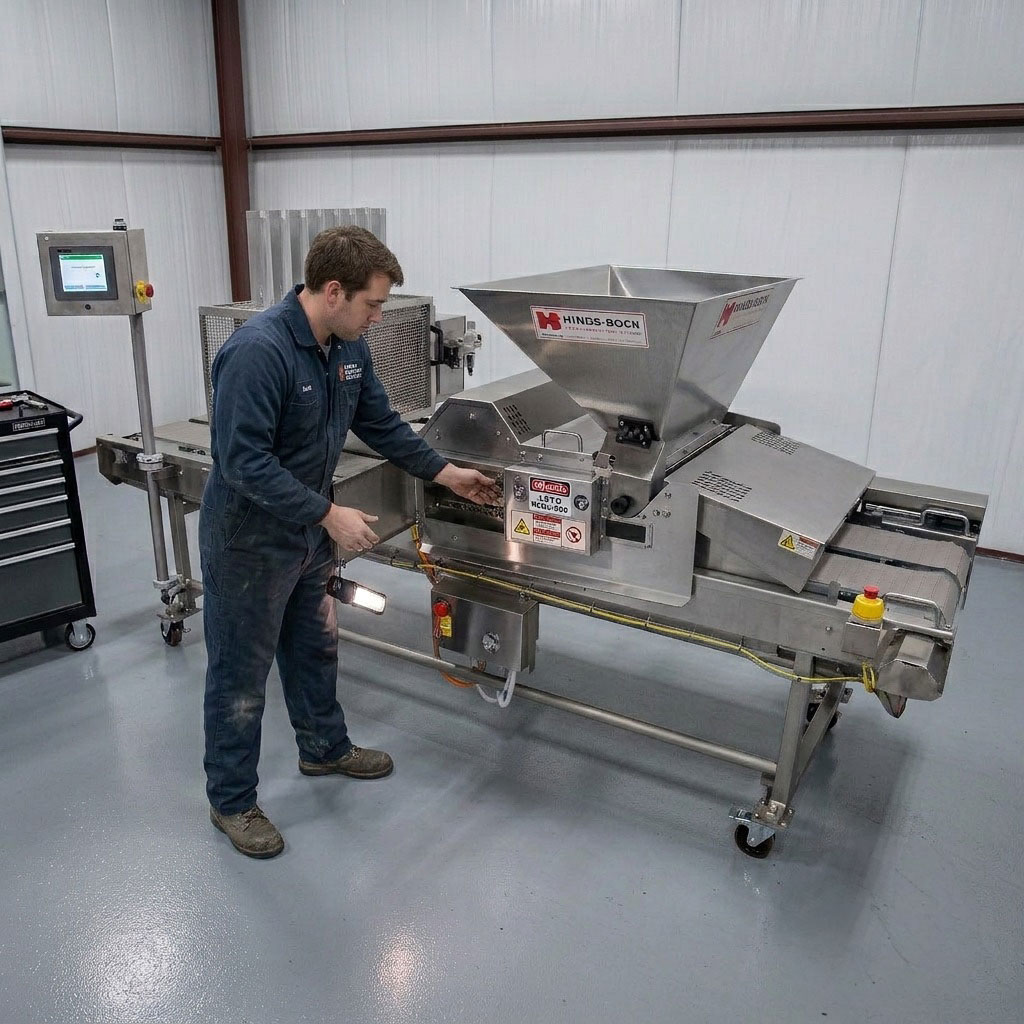 Technician servicing equipment