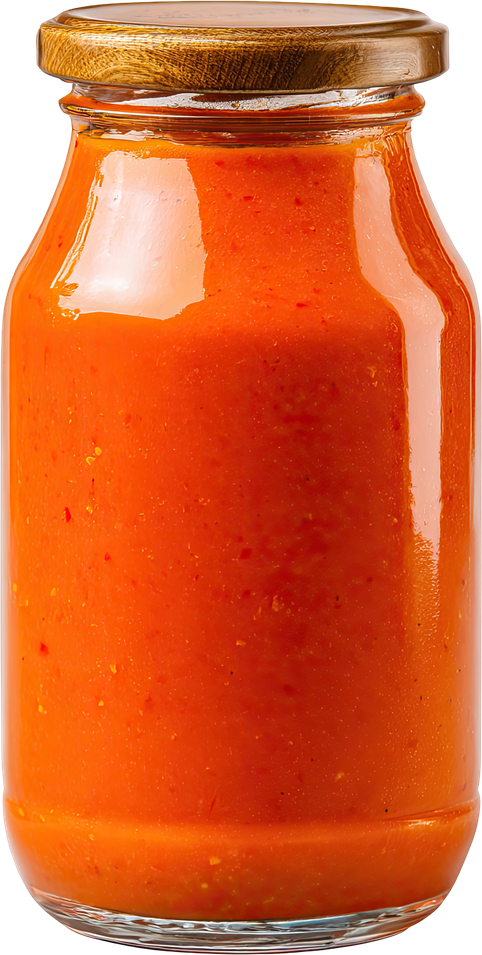 Jar of red sauce